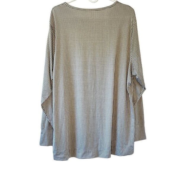 Lands' End Houndstooth Stretch Tunic Grey and White Scuba Feel Plus Size 3X - Picture 2 of 6